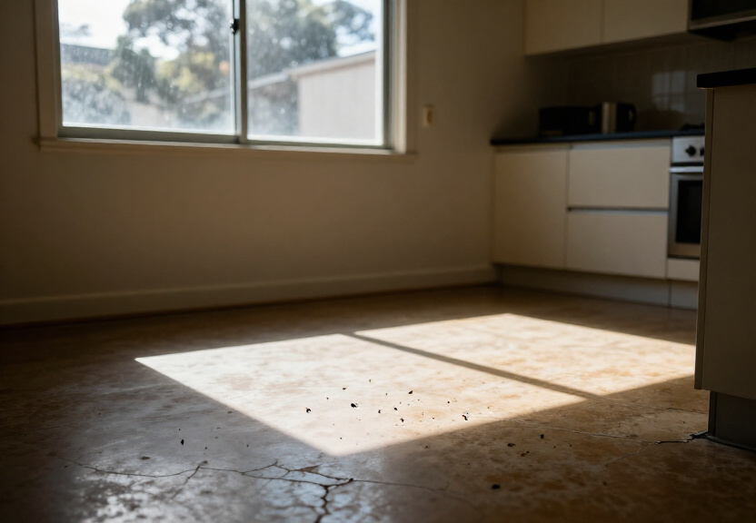 Cockroach infestation in a Milperra kitchen before treatment